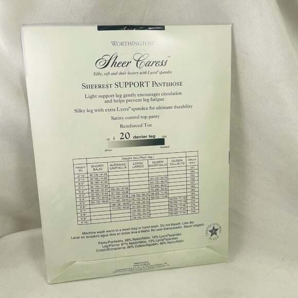 JCPenney Worthington Sheer Caress Pantyhose Long Navy Control Top Vintage - Picture 4 of 5